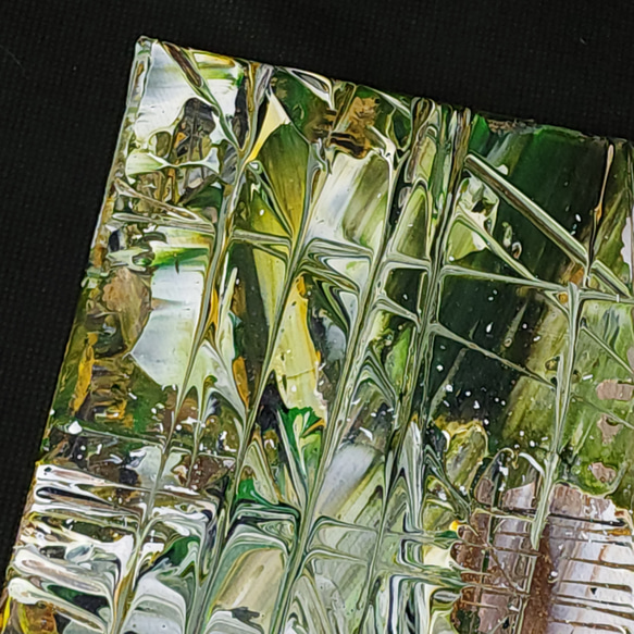 ひろ・あおき　作　「盤018 」　アクリル/キャンバス　S3　27.3x27.3cm　抽象絵画　現代アート　スクエア 15枚目の画像