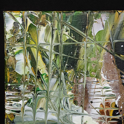 ひろ・あおき　作　「盤018 」　アクリル/キャンバス　S3　27.3x27.3cm　抽象絵画　現代アート　スクエア 4枚目の画像