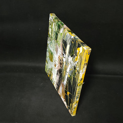 ひろ・あおき　作　「盤018 」　アクリル/キャンバス　S3　27.3x27.3cm　抽象絵画　現代アート　スクエア 12枚目の画像