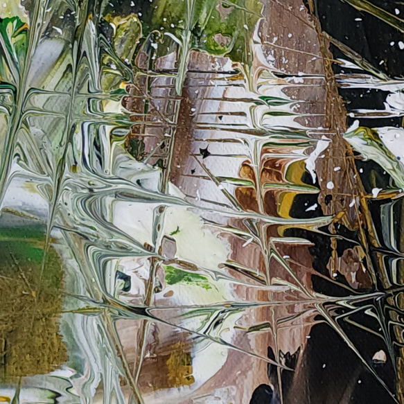 ひろ・あおき　作　「盤018 」　アクリル/キャンバス　S3　27.3x27.3cm　抽象絵画　現代アート　スクエア 16枚目の画像