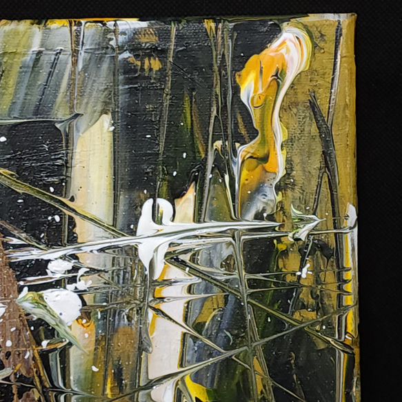 ひろ・あおき　作　「盤018 」　アクリル/キャンバス　S3　27.3x27.3cm　抽象絵画　現代アート　スクエア 5枚目の画像