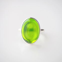 Green amber ring【セミオーダー さおり様】-グリーン アンバー 琥珀-