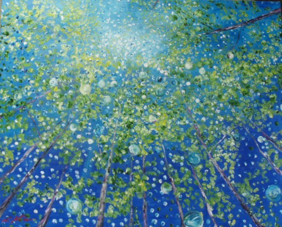 水中花〜ブナの木〜⭐︎油絵 1枚目の画像