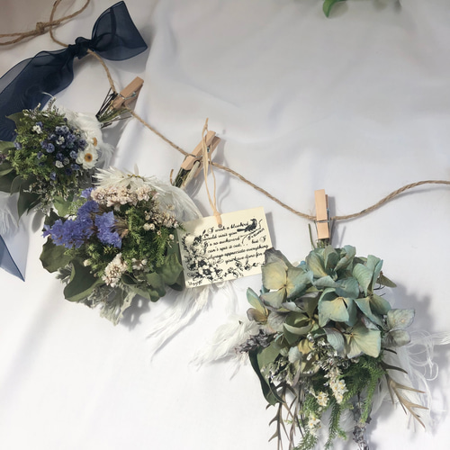 7.秋色紫陽花スワッグ 秋色紫陽花＆木の実 ドライフラワースワッグ 橤 ナチュラル