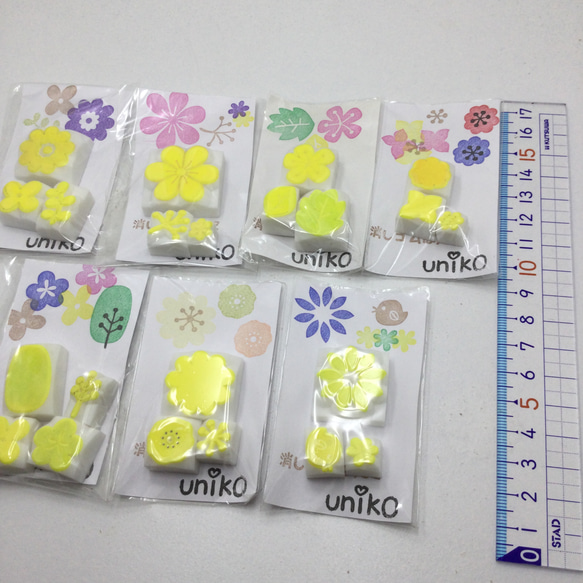 【完成品】消しゴムはんこ　お花モチーフはんこ 6枚目の画像