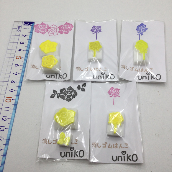 【完成品】消しゴムはんこ　お花モチーフはんこ 5枚目の画像