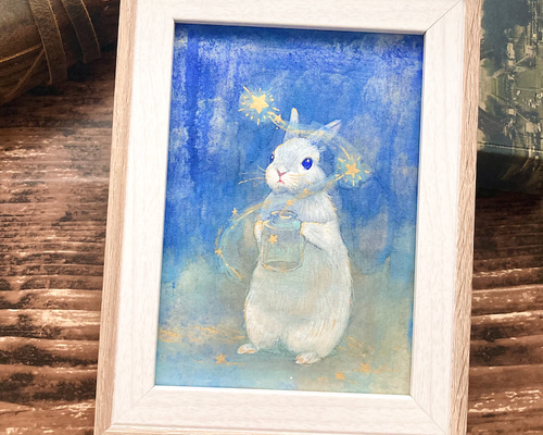 水彩画 原画 時計うさぎ befcefd9106e3ff553d450c68fe8c3