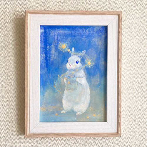 日本画『星放つうさぎ』 /原画 風景画 星 絵画 紫苑工房 通販