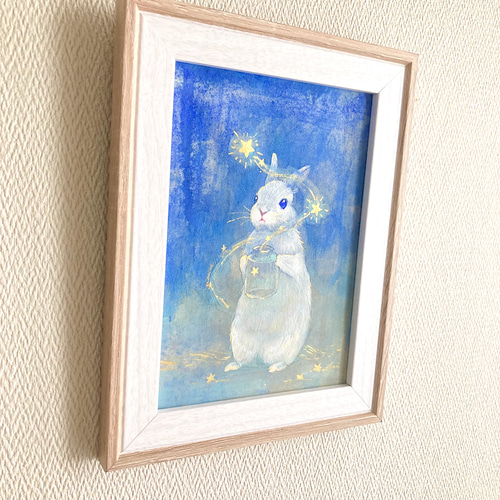 日本画『星放つうさぎ』 /原画 風景画 星 絵画 紫苑工房 通販