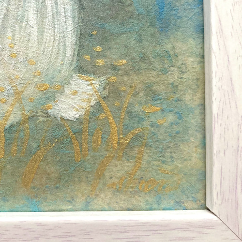 日本画『こぼれた星とうさぎ』 /原画 風景画 星 絵画 紫苑工房