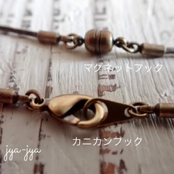 【軽量】circle beads necklace - denim White Φ4.6cm 5枚目の画像