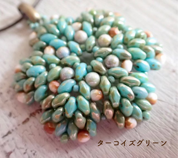 【新色】leaf beads necklace - Φ4.7cm ＊2カラー 3枚目の画像