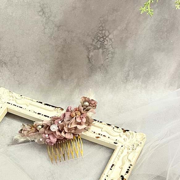 髪飾り 和装 手作り 結婚式 成人式 パール 花 普段使い 手作り ピンク 水引 ヘアアクセサリー230210A　 7枚目の画像