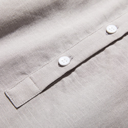 即使不華麗，也能脫穎而出 棉麻連身裙 Marueli 連身裙 短袖 淺灰色 210705-8 第5張的照片