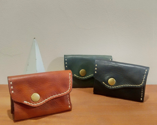 ハンドメイド（手縫い） イタリアンレザー オイルレザー 三
