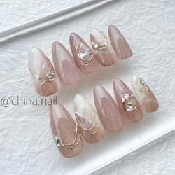 【現品】夏ネイル　ニュアンスネイル　ネイルチップ　個性派ネイル　大人ネイル ニュアンスネイル 夏ネイル 天然石ネイル キラキラネイル 大人かわいい