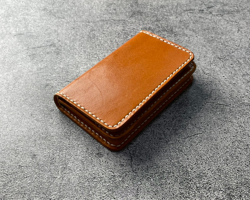 【未使用品】双鞣和地 名刺入 キャメル b0a3ede3f4824db158ac3a83bb9d50