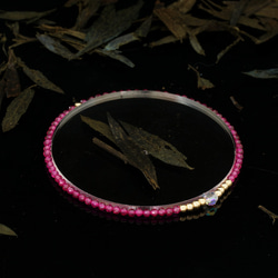 輕奢風紅剛玉14K包金 GF Swarovski 配珠水晶手鍊 ( Pink Corundum Bracelet ) 第6張的照片