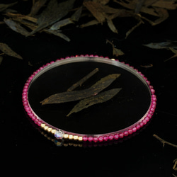 輕奢風紅剛玉14K包金 GF Swarovski 配珠水晶手鍊 ( Pink Corundum Bracelet ) 第4張的照片