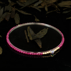 輕奢風紅剛玉14K包金 GF Swarovski 配珠水晶手鍊 ( Pink Corundum Bracelet ) 第3張的照片