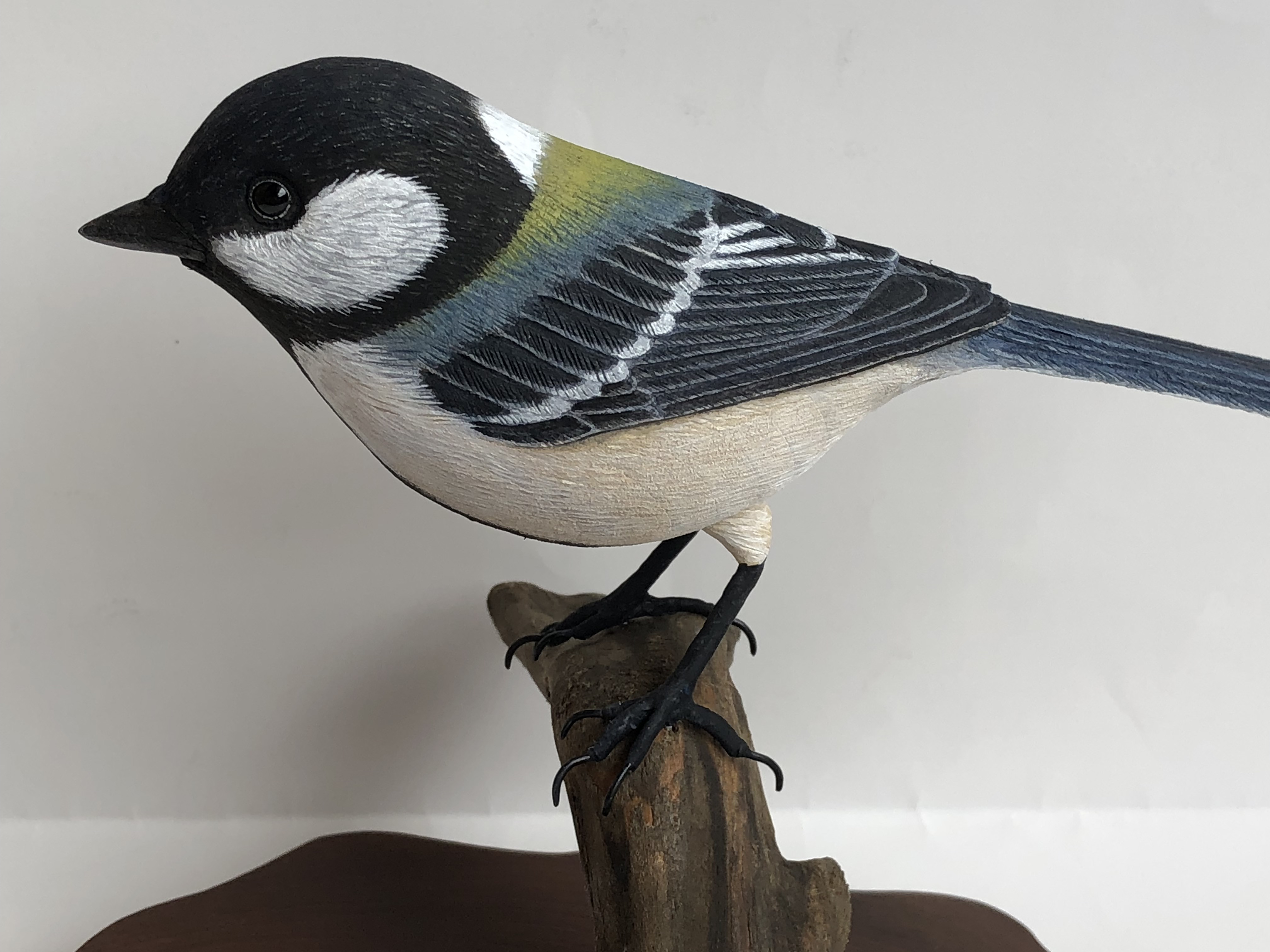 シジュウカラ 木彫りの野鳥 バードカービング 野鳥彫刻