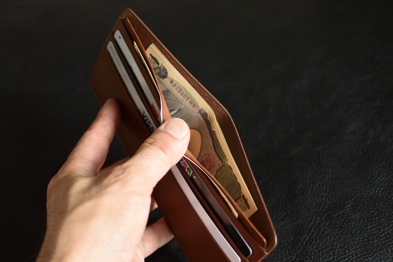 本革　札入れ　二つ折り財布　折り財布【受注制作】