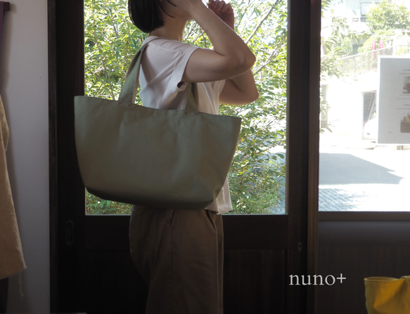 【nuno+】新色　帆布11号・ワンマイル ショルダーバッグ　セージグリーン 9枚目の画像