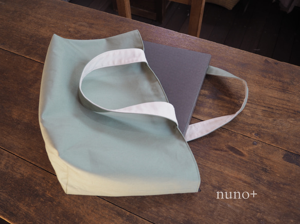 【nuno+】新色　帆布11号・ワンマイル ショルダーバッグ　セージグリーン 4枚目の画像