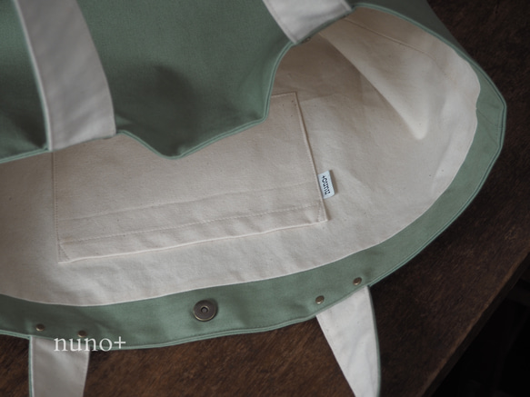 【nuno+】新色　帆布11号・ワンマイル ショルダーバッグ　セージグリーン 3枚目の画像