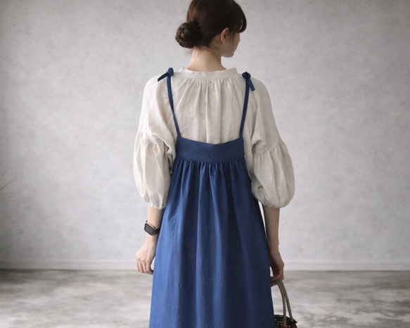 岡山県児島デニムエプロンワンピース／お洒落に過ごす8オンスソフト