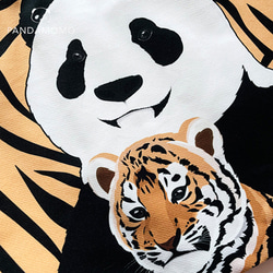 Panda 成實 パンダ 虎 トートバッグ ハンドバッグ ショルダー キャンバス カジュアル パンダ柄 学生肩掛け布袋 5枚目の画像