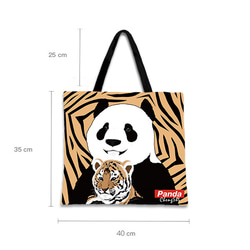 Panda 成實 パンダ 虎 トートバッグ ハンドバッグ ショルダー キャンバス カジュアル パンダ柄 学生肩掛け布袋 10枚目の画像