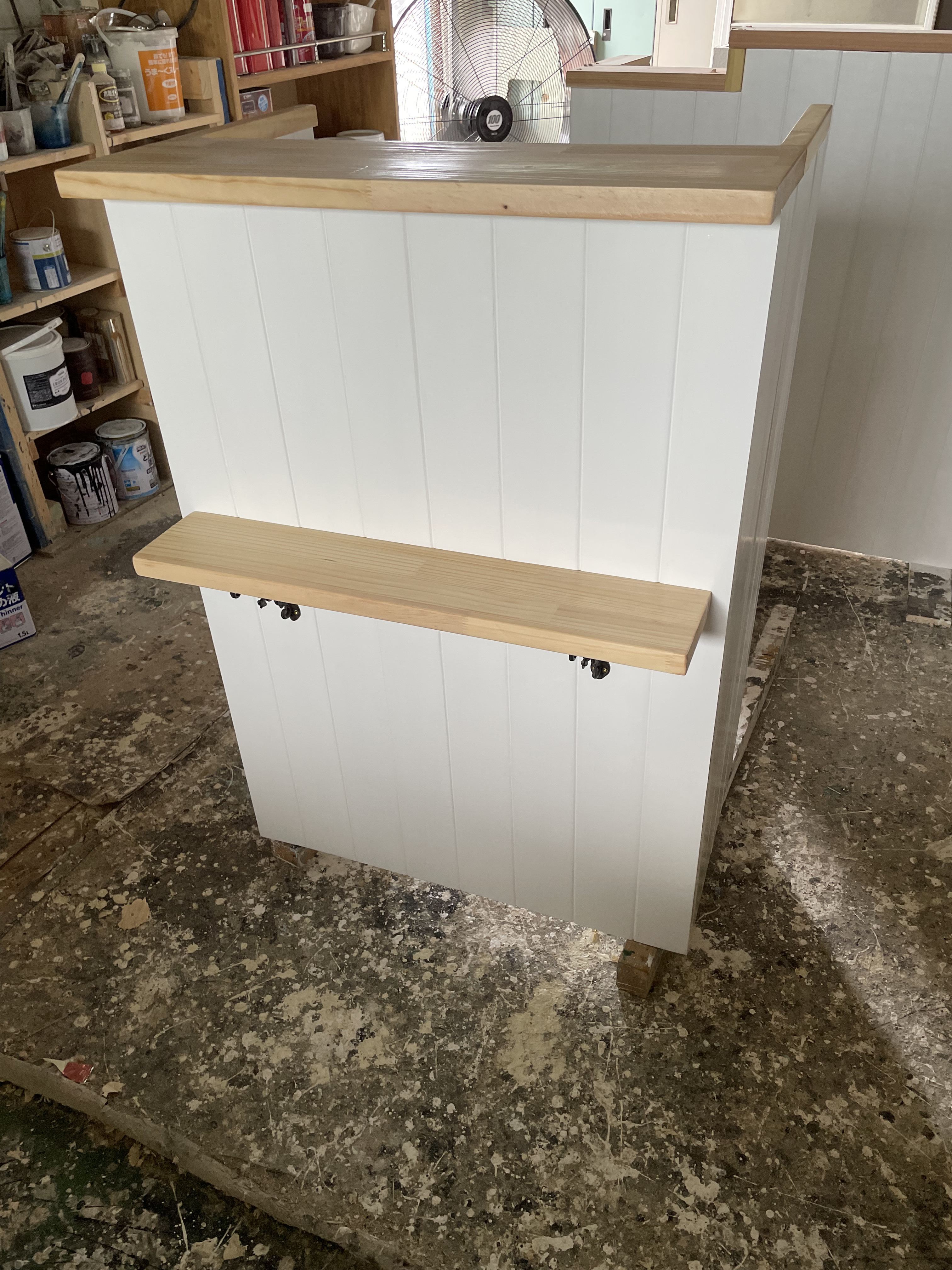 設置配送！！飾り棚　荷物置き台付き　カウンター　レジカウンター