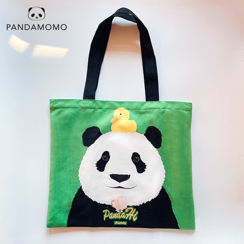 Panda 胖大海 アヒル パンダ トートバッグ ハンドバッグ ショルダー 緑 