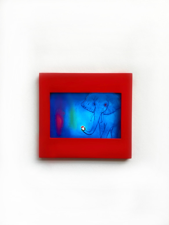 コラージュアートフォト（戯れ RED）フレーム付き 1枚目の画像