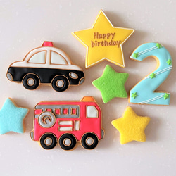 【7月20日発送分】はたらく車☆お誕生日のアイシングクッキーセット 1枚目の画像