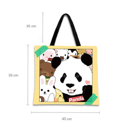 Panda 奇一 パンダ トートバッグ ハンドバッグ ショルダー キャンバス カジュアル パンダ柄 学生肩掛け布袋 6枚目の画像