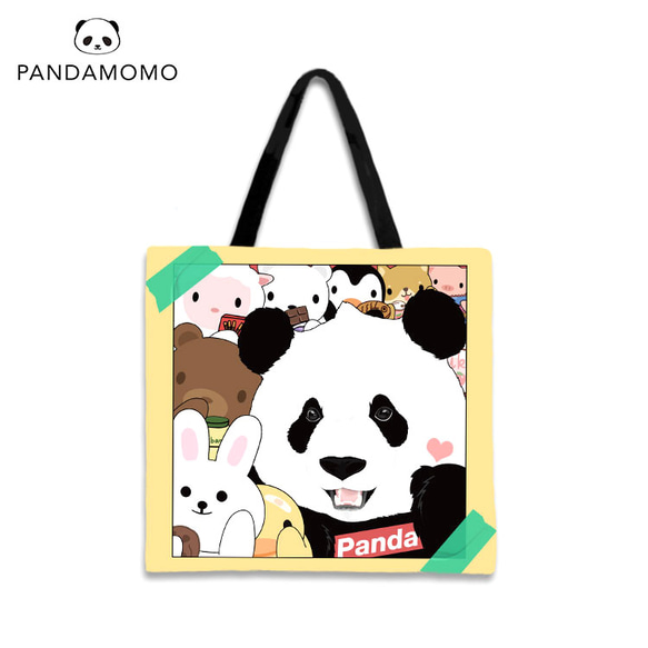 Panda 奇一 パンダ トートバッグ ハンドバッグ ショルダー キャンバス カジュアル パンダ柄 学生肩掛け布袋 5枚目の画像