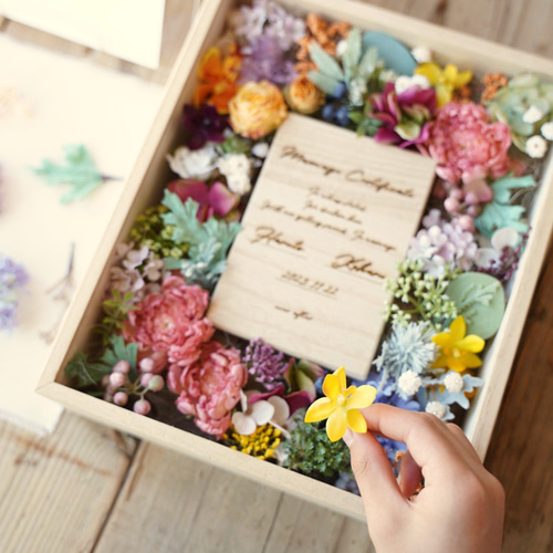 カラフル アーティフィシャルフラワー・ゲスト参加型 結婚証明書 30