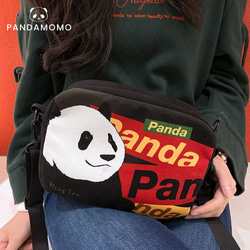 Panda メンラン 萌蘭 パンダ ショルダーバッグ カメラバッグ カジュアル パンダ柄 学生肩掛け布袋 エコバッグ 5枚目の画像