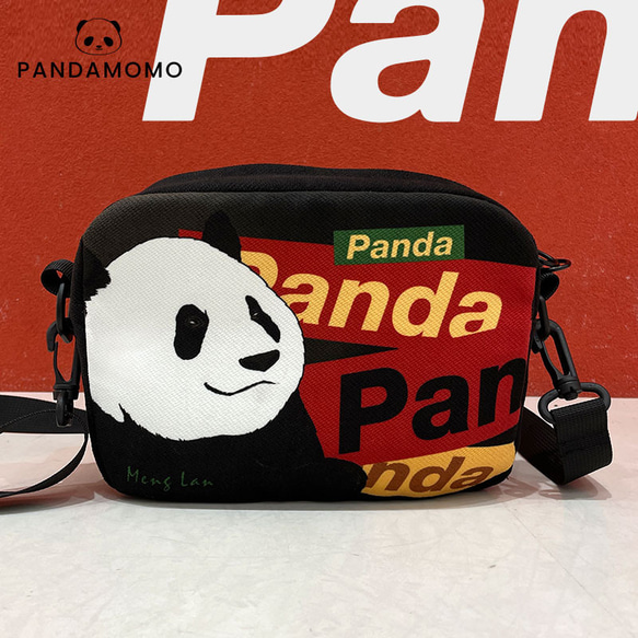 Panda メンラン 萌蘭 パンダ ショルダーバッグ カメラバッグ カジュアル パンダ柄 学生肩掛け布袋 エコバッグ 3枚目の画像