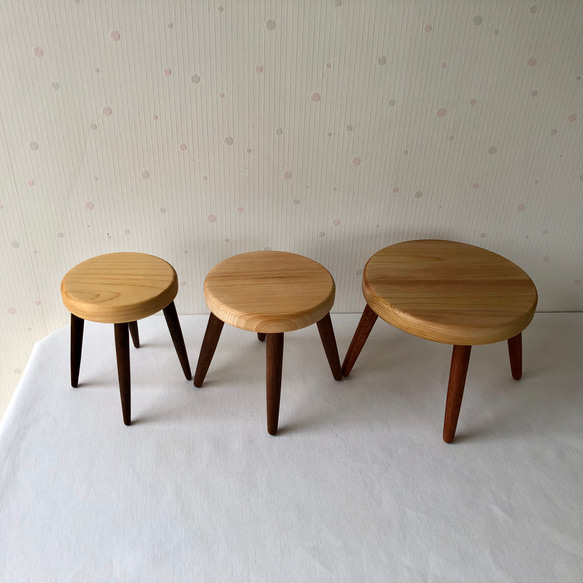 ミニテーブル☆丸形☆１6ｃｍ☆CR120☆木工雑貨 2枚目の画像