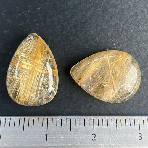 ルチルクォーツ ルース D ルチルクォーツ 16ミリ ティアドロップ型ルース ペア nl6854 天然石