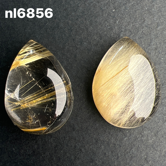ルチルクォーツ 18ミリ ティアドロップ型ルース ペア nl6856 天然石 
