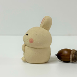 うふっ招きうさぎ　Ｏ-305-1　陶製　/Rabbit/兔子 5枚目の画像