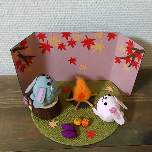 楓花様】秋の季節飾り 餅つきうさぎTv お月見うさぎ単品 他