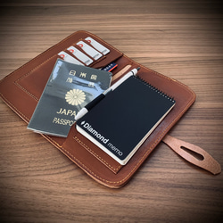 passport case パスポート、通帳入れ、brown 2枚目の画像