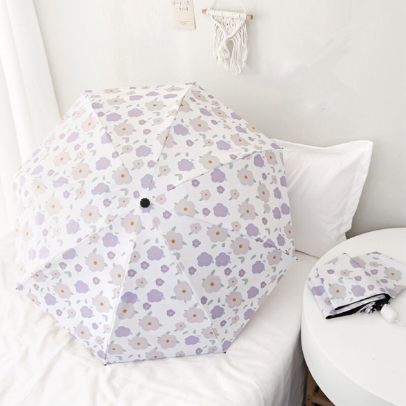 自動開閉傘 晴雨兼用傘  日差し対策 日傘 雨傘  紫外線対策 花柄 カラー 傘袋付き 1枚目の画像