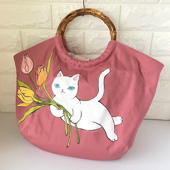 スモークピンクがきれいかわいいアートなバッグセット (週末限品) 2枚目の画像