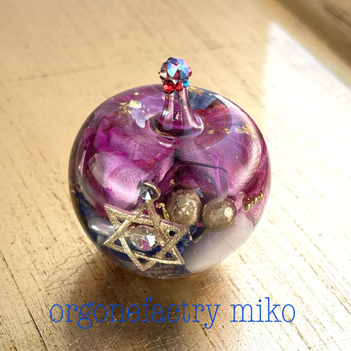 インゴットタイプ・薔薇のオルゴナイト【ゴールド＆パープル】 インゴットタイプ・薔薇のオルゴナイト【ゴールド＆パープル】